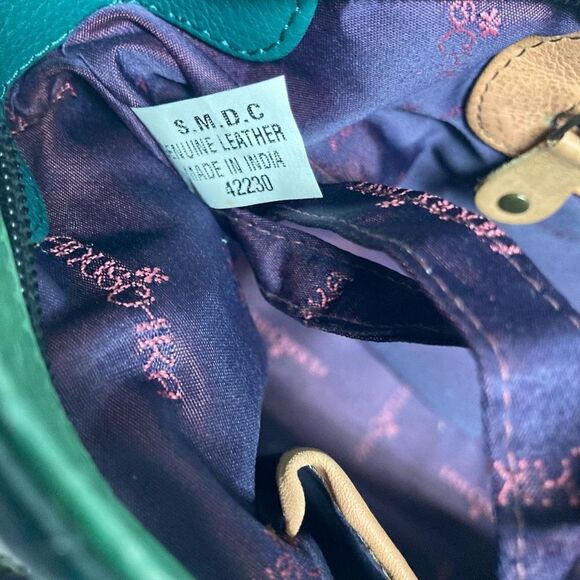 ANUSCHKA Women’s Hobo Tote Bag 13X4X8 Multicolored Genuine Leather Hand Painted - Picture 10 of 11